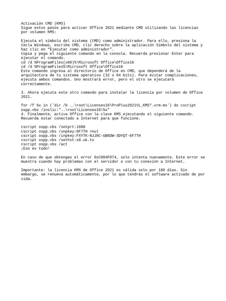 1. Limitaciones del CMD en la Activación de Office
