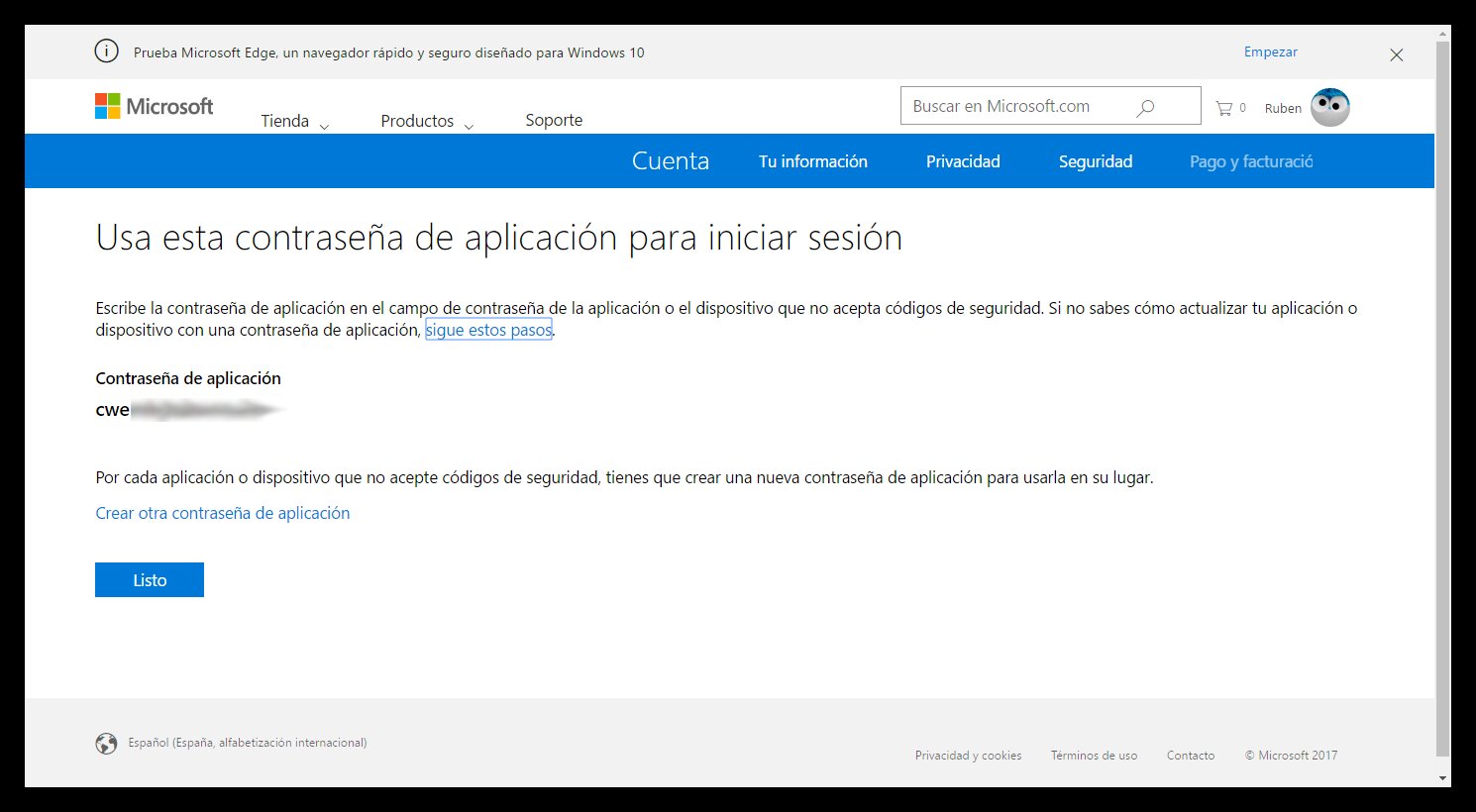 Consulta tu Cuenta de Microsoft